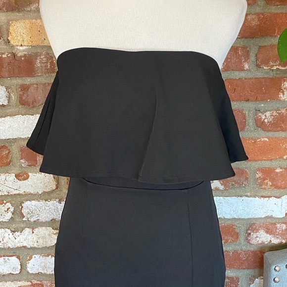 New Lulus Kiani Black Strapless Bodycon mini Dress size medium - Picture 4 of 9